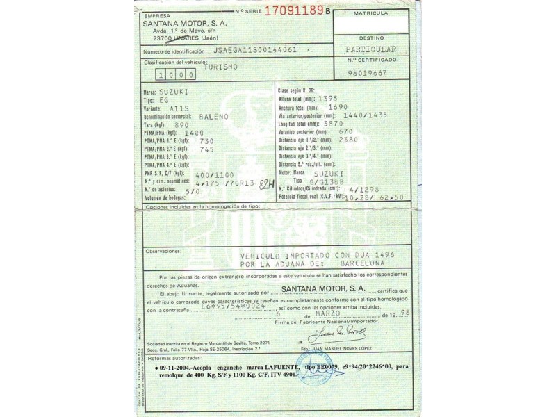 suzuki baleno del año 1998