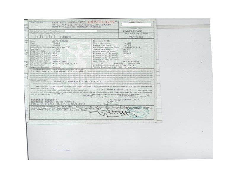 alfa romeo 146 del año 1996