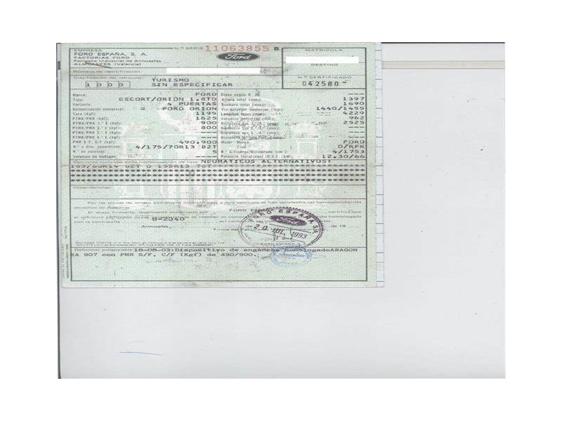 ford orion del año 1993