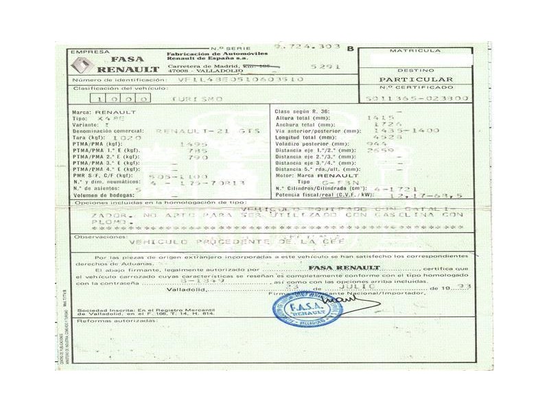 renault 21 del año 1993