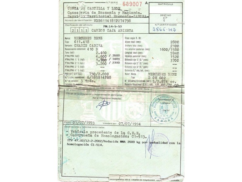 m. benz 410 del año 1993