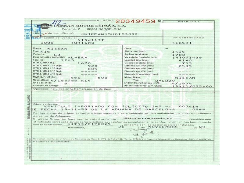 nissan almera del año 1999