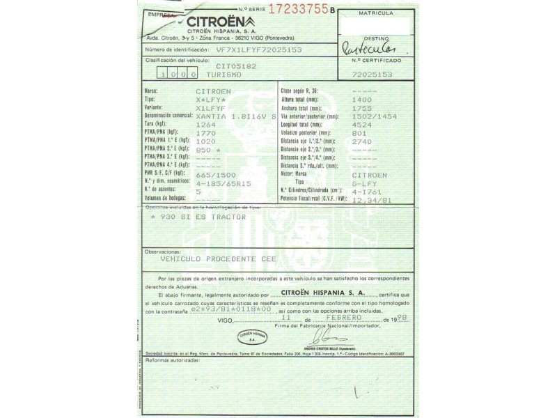 citroen xantia del año 1998