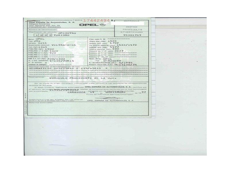 opel vectra del año 1997