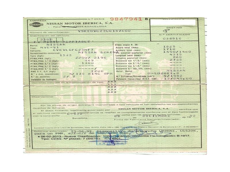 nissan serena del año 1993