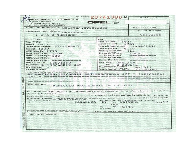 opel astra del año 1999