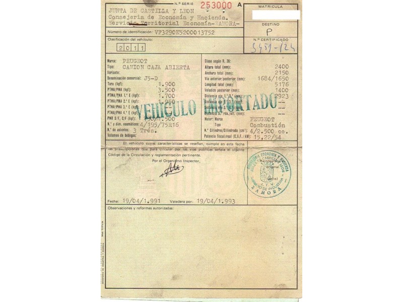 peugeot j5 del año 1991