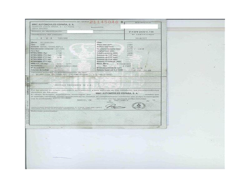 mitsubishi carisma del año 1999