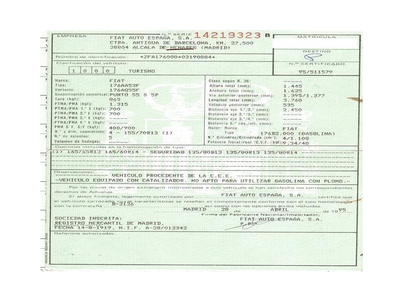 fiat punto del año 1995