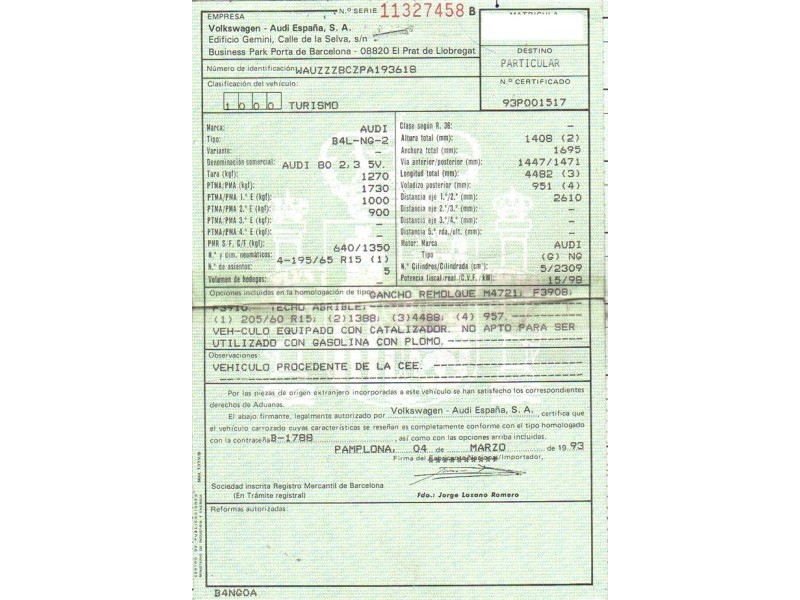 audi  80 del año 1993