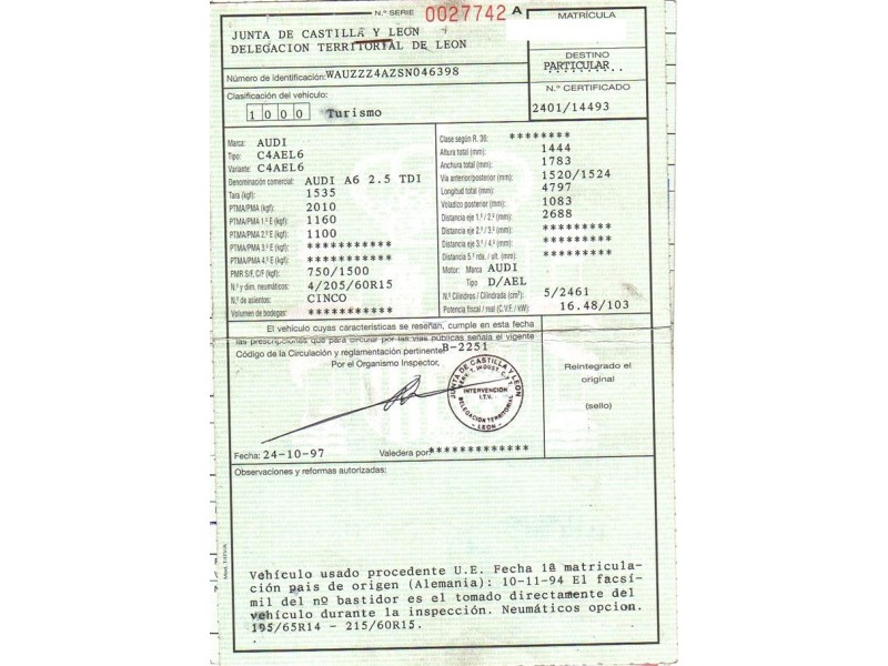 audi a6 del año 1997