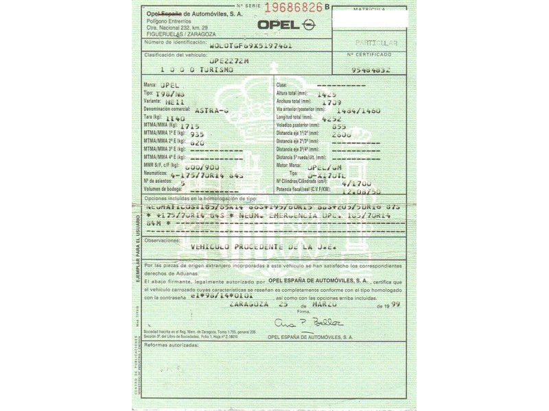 opel astra del año 1999