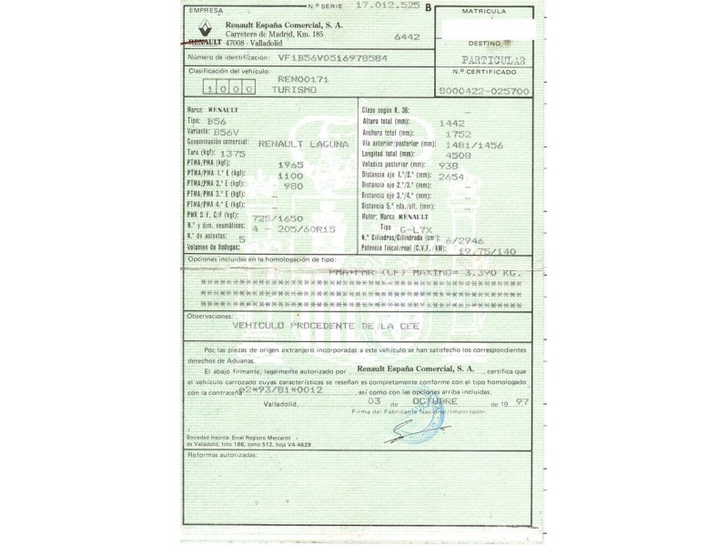 renault laguna del año 1997