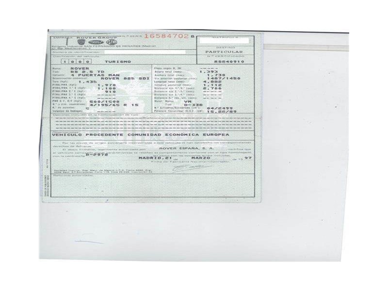 rover  825 del año 1997
