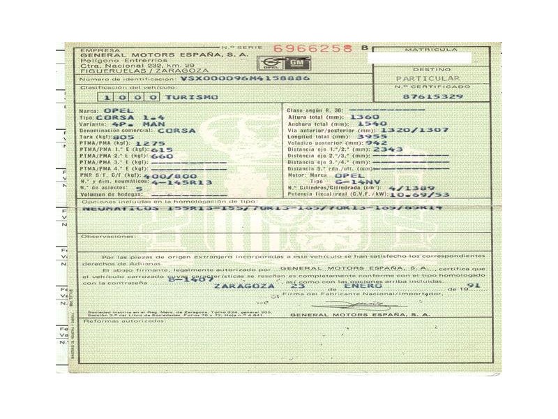opel corsa del año 1991