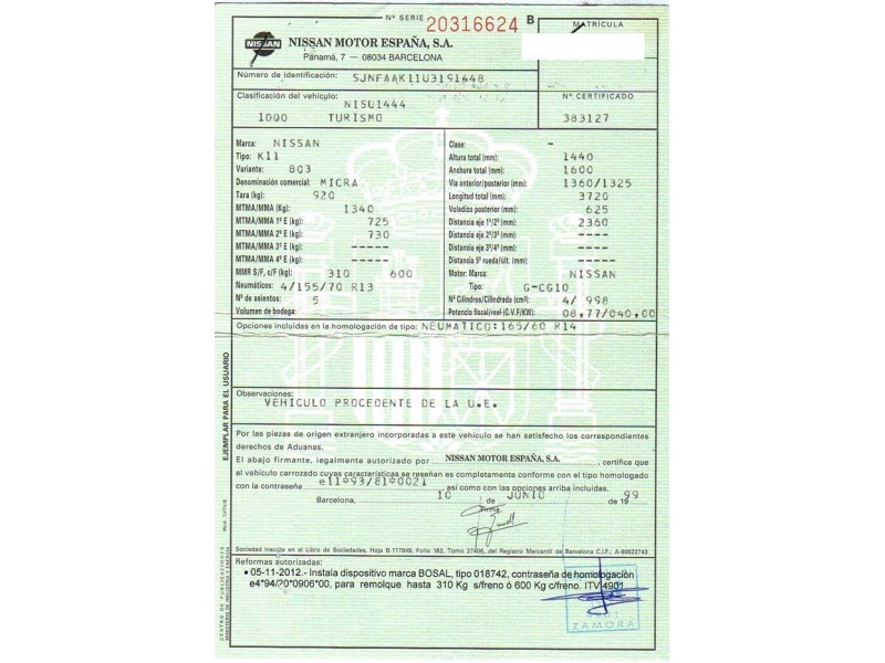 nissan micra del año 1999