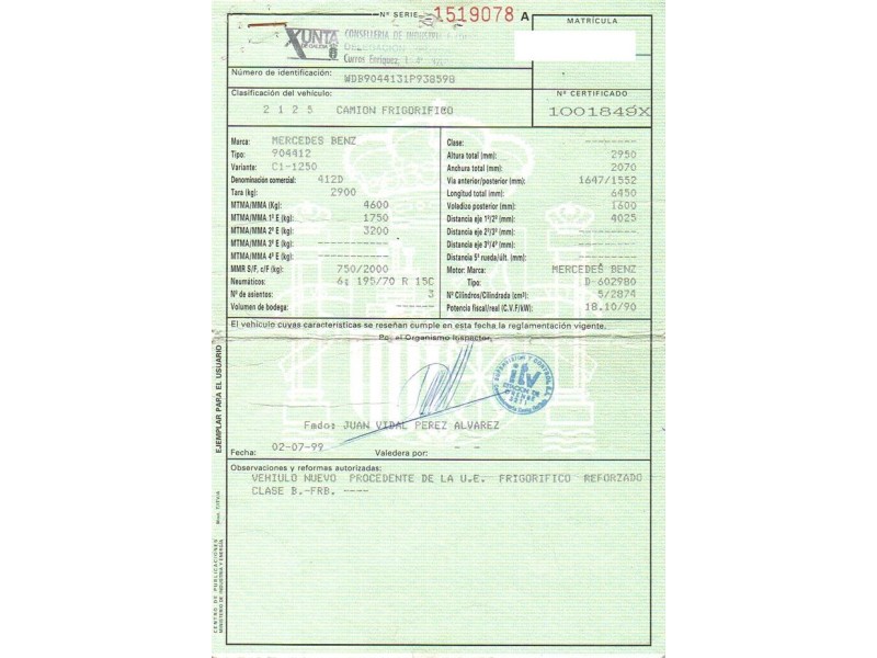 m. benz sprinter del año 1999