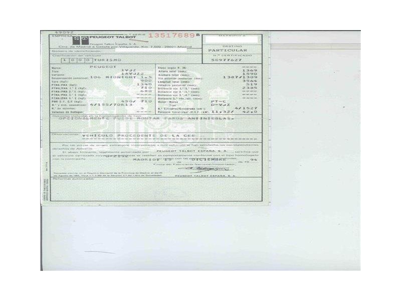 peugeot 106 del año 1995