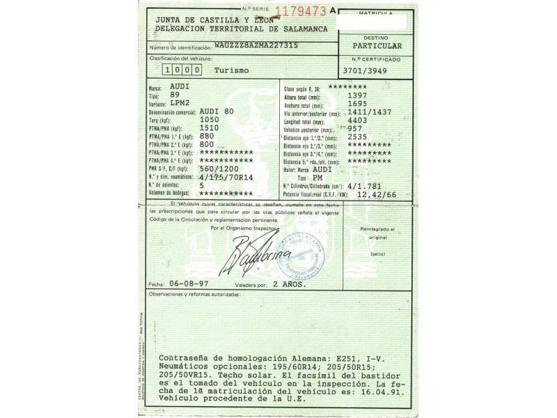 audi  80 del año 1991