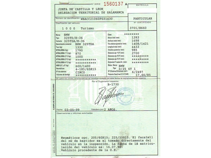 bmw  325 del año 1999