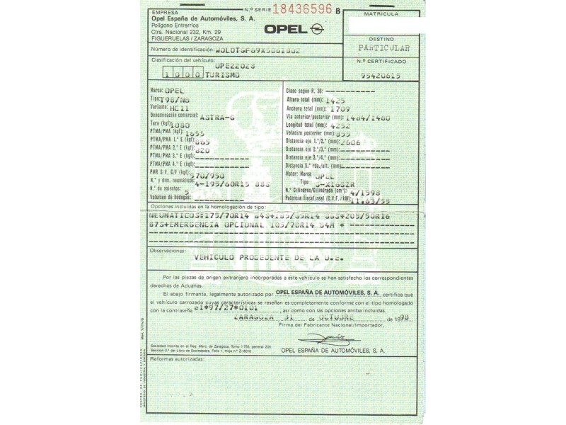 opel astra del año 1999