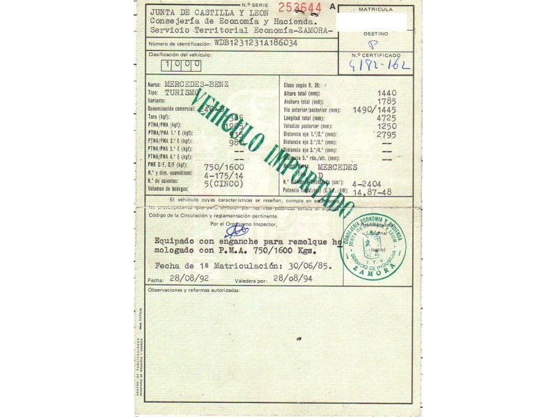 m. benz 240 del año 1985