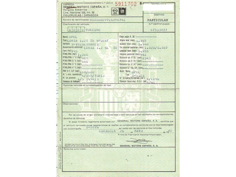 opel corsa del año 1990