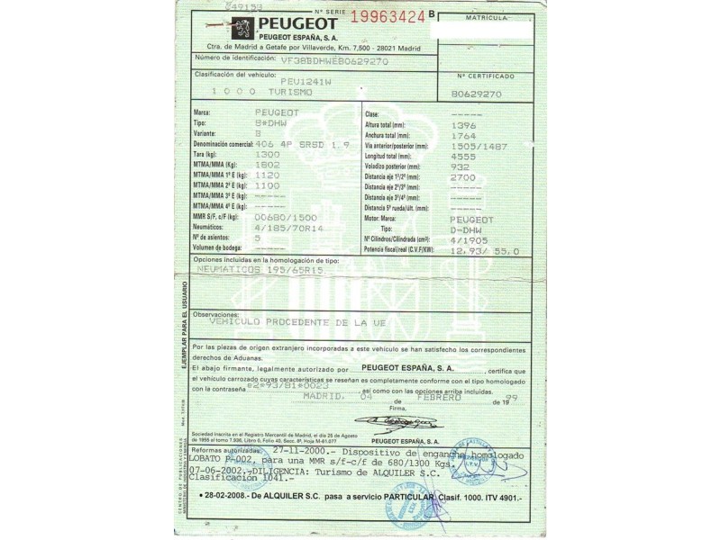 peugeot 406 del año 1999