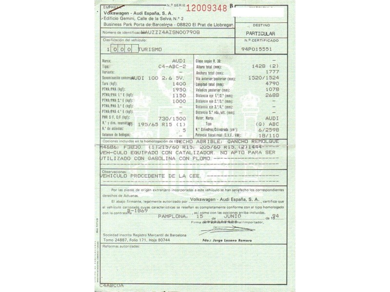 audi 100 del año 1994