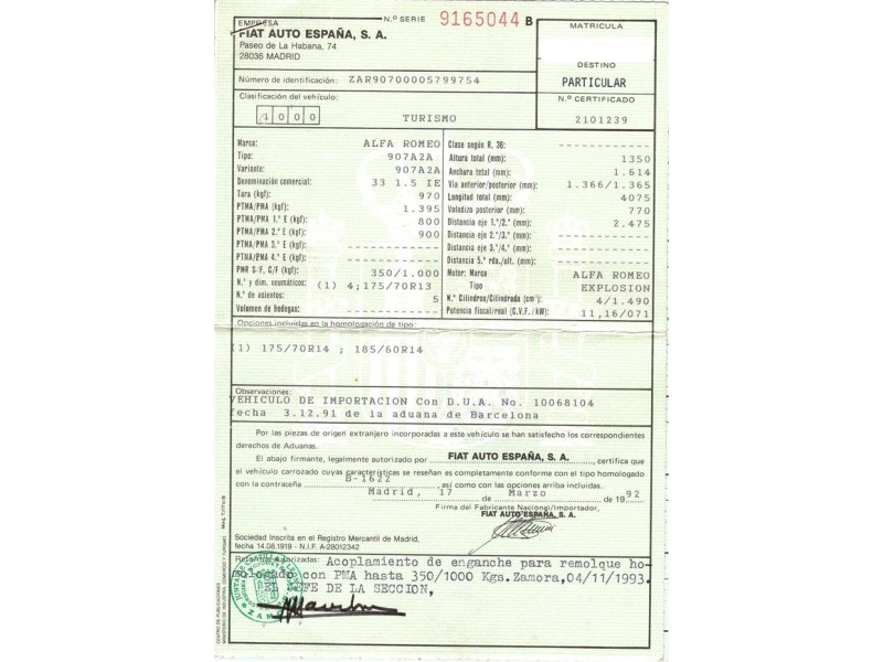 alfa romeo 33 del año 1992