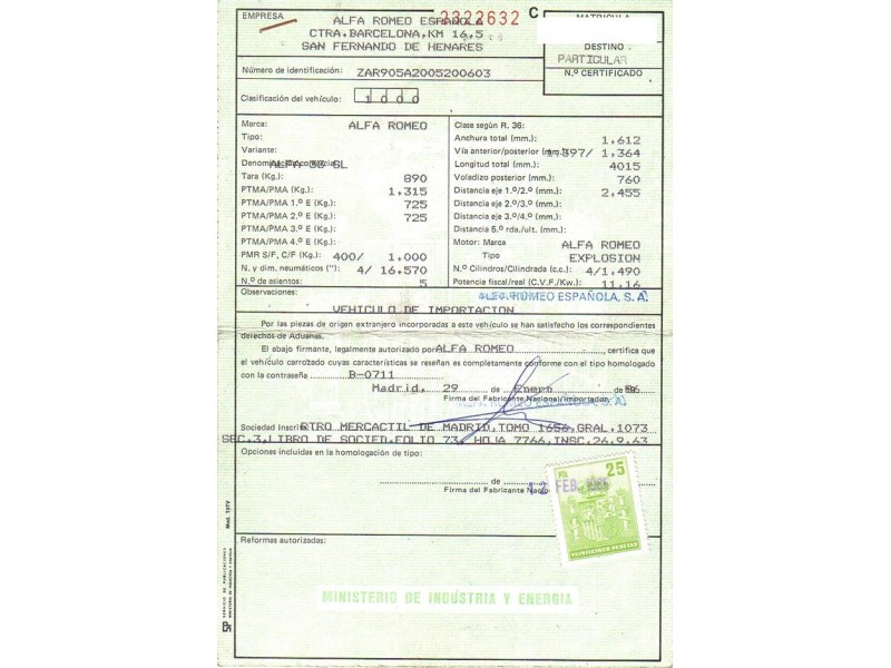 alfa romeo 33 del año 1986