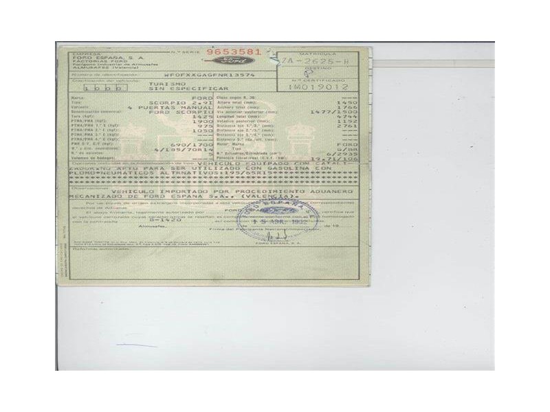 ford scorpio del año 1992