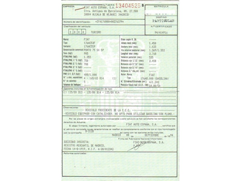 fiat punto del año 1994