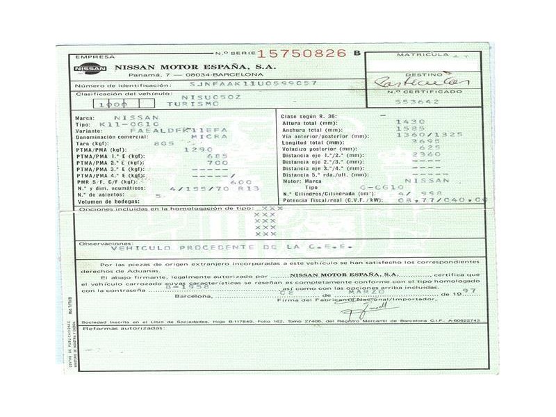 nissan micra del año 1997