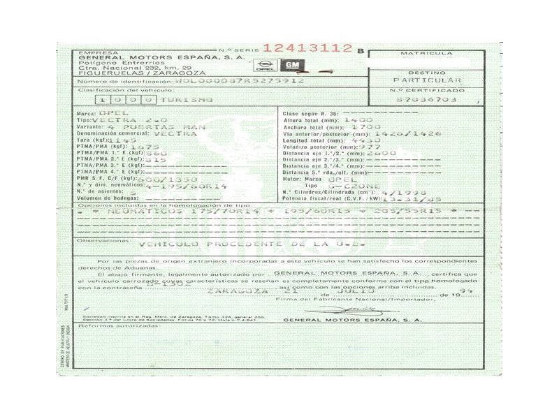 opel vectra del año 1994