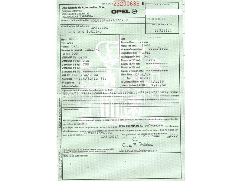 opel corsa del año 2000