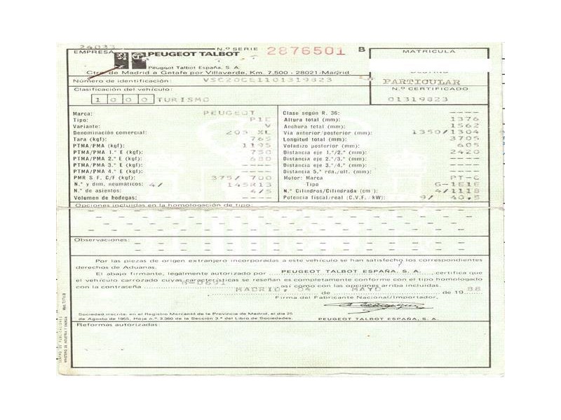 peugeot 205 del año 1988