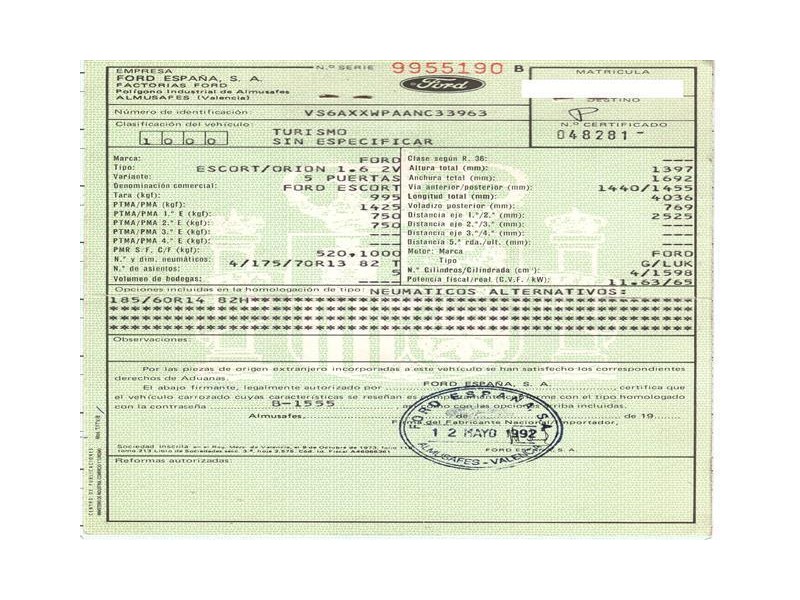 ford escort del año 1992