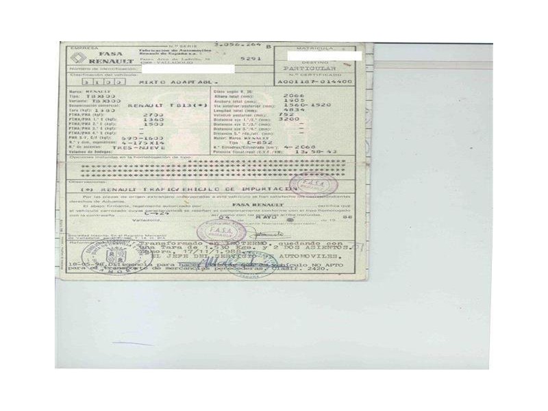 renault trafic del año 1988