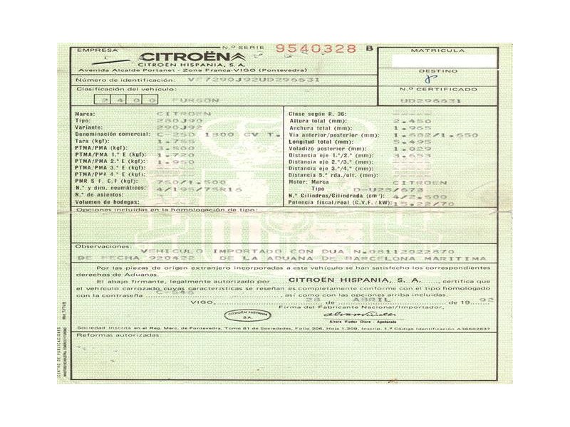 citroen c 25 del año 1992