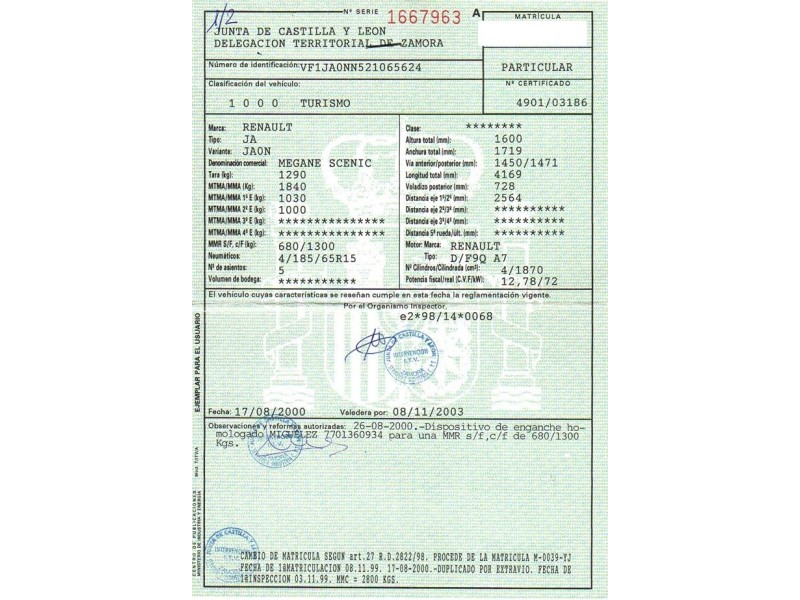 renault scenic del año 1999