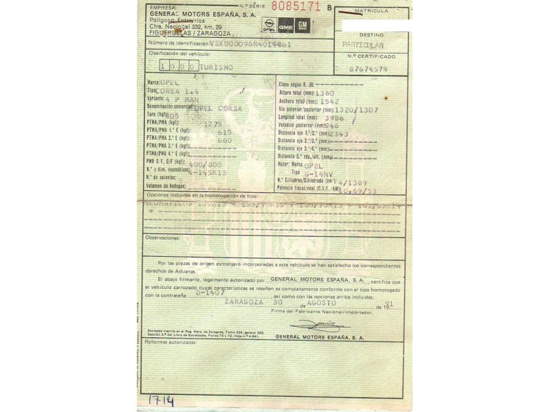 opel corsa del año 1992