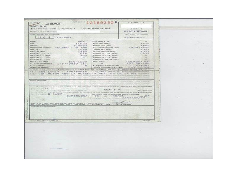 seat toledo del año 1994