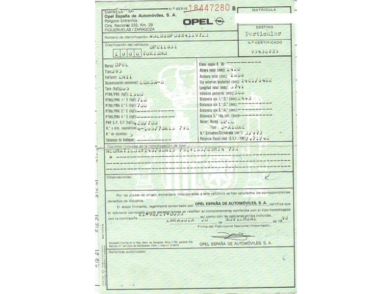 opel corsa del año 1998