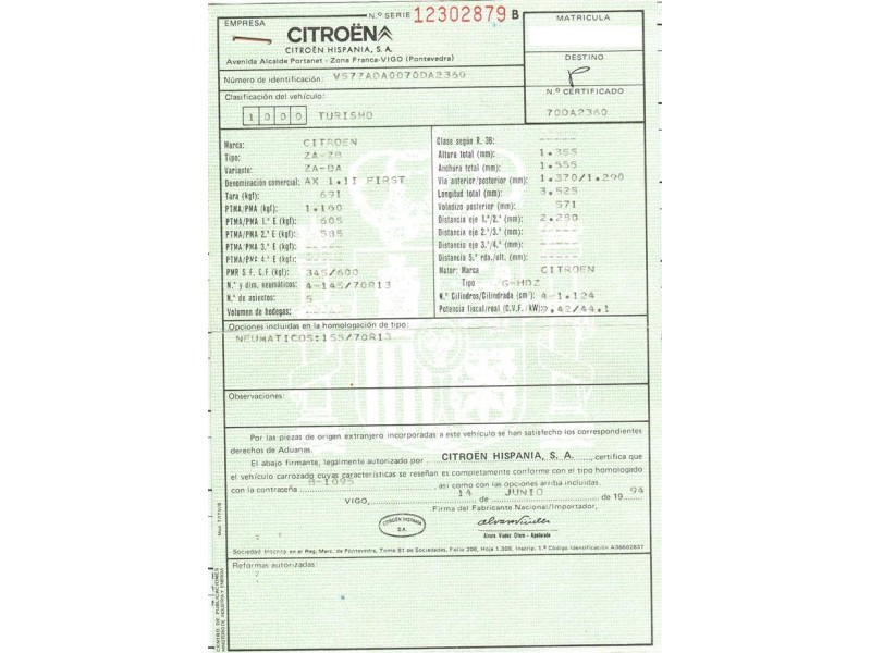 citroen ax del año 1994