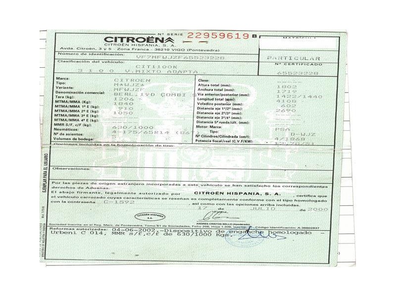 citroen berlingo del año 2000