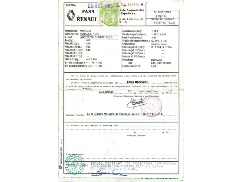 renault  7 del año 1981