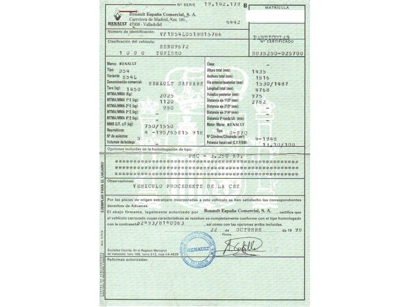 renault safrane del año 1998