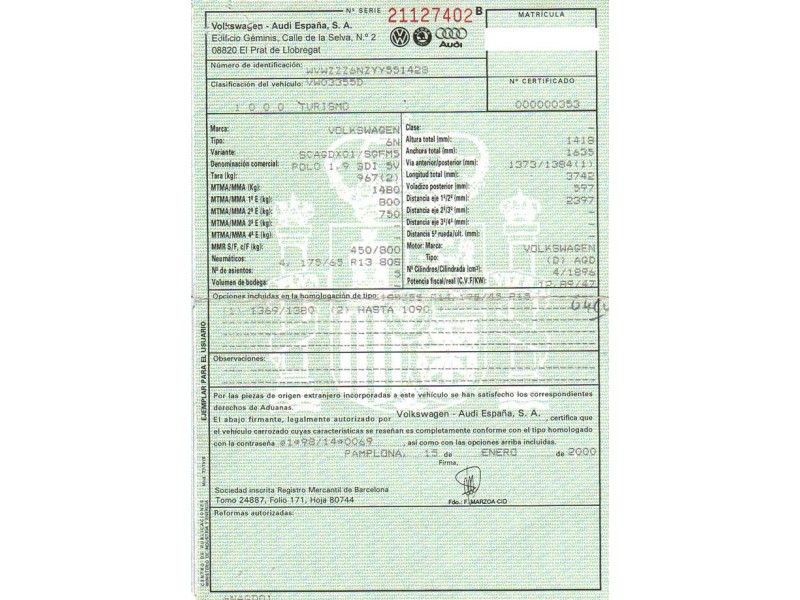 volkswagen polo del año 2000