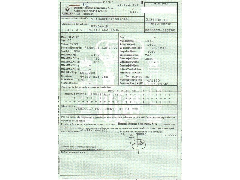 renault express del año 2000